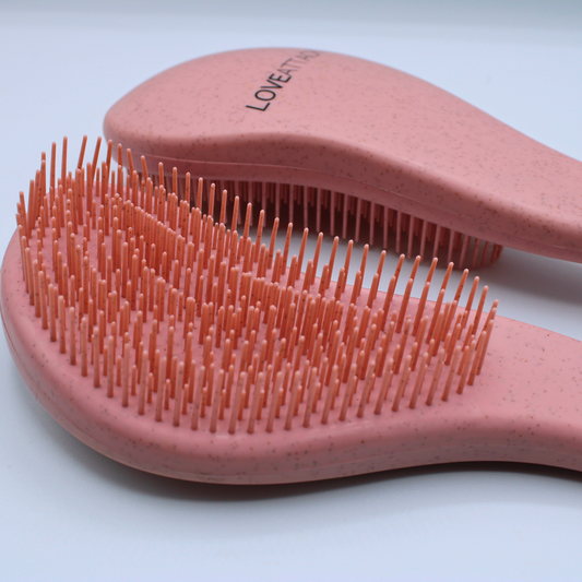 Wheat Straw Wet/Dry Detangling Hair Brush - Pink