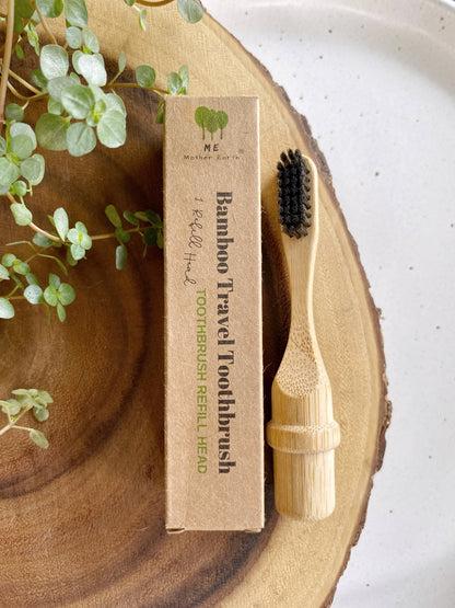 All-in-One Bamboo Travel Toothbrush with Replaceable Head