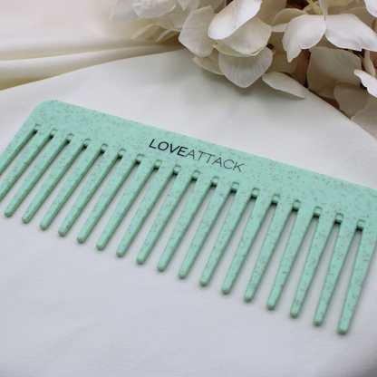 Wheat Straw Wide Tooth Detangling Comb - Green